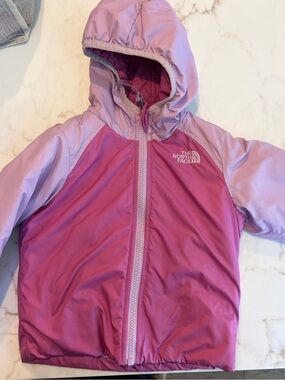 The North Face Girls' Two-Tone Pink Hooded Windbreaker